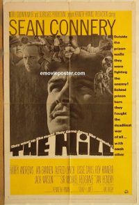 y519 HILL one-sheet movie poster '65 Sean Connery, Sidney Lumet, WWII!