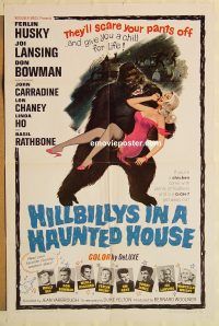 y520 HILLBILLYS IN A HAUNTED HOUSE one-sheet movie poster '67 Chaney Jr.