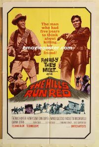 y522 HILLS RUN RED one-sheet movie poster '67 spaghetti western!