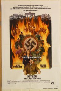 y523 HITLER THE LAST TEN DAYS one-sheet movie poster '73 Alec Guinness