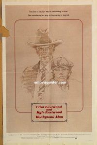 y527 HONKYTONK MAN one-sheet movie poster '82 Eastwood, lesser condition!