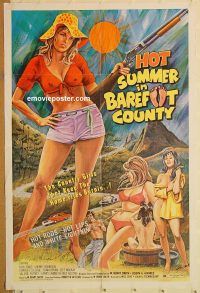 y538 HOT SUMMER IN BAREFOOT COUNTY one-sheet movie poster '74 hot lips!