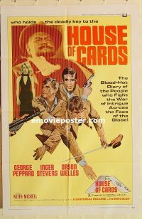 y544 HOUSE OF CARDS one-sheet movie poster '69 George Peppard