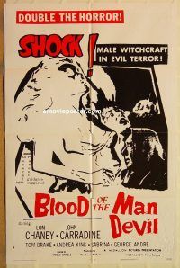 y543 HOUSE OF BLACK DEATH one-sheet movie poster '65 Blood of the Man Devil!