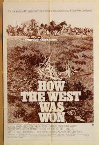 y549 HOW THE WEST WAS WON one-sheet movie poster R70 John Ford epic!