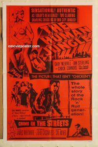 y554 HUMAN JUNGLE/CRIME IN THE STREETS one-sheet movie poster '65 film noir!