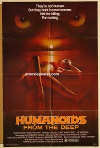 y555 HUMANOIDS FROM THE DEEP one-sheet movie poster '80 classic!