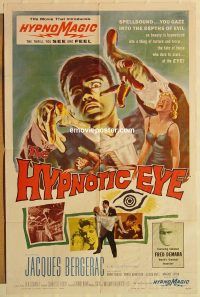 y557 HYPNOTIC EYE one-sheet movie poster '60 Jacques Bergerac, Hayes