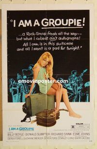y558 I AM A GROUPIE one-sheet movie poster '71 rock 'n' roll!