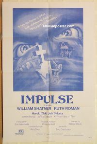 y567 IMPULSE one-sheet movie poster '74 William Shatner, Ruth Roman