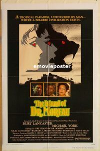 y578 ISLAND OF DR MOREAU one-sheet movie poster '77 Burt Lancaster
