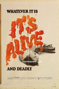 y584 IT'S ALIVE one-sheet movie poster '74 Larry Cohen, great image!