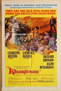 y600 KHARTOUM one-sheet movie poster '66 Charlton Heston. Olivier