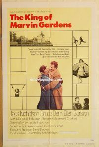 y609 KING OF MARVIN GARDENS style B one-sheet movie poster '72 Nicholson