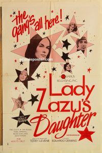 y624 LADY ZAZU'S DAUGHTER one-sheet movie poster '71 sexy Tina Russel!