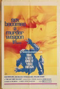 y634 LAST SHOT YOU HEAR one-sheet movie poster '68 Hugh Marlowe, Walker