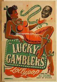 y687 LUCKY GAMBLERS one-sheet movie poster '46 sexy black Lollypop Jones!