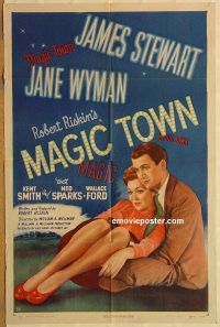 y698 MAGIC TOWN one-sheet movie poster '47 James Stewart, Jane Wyman