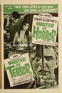 y723 MASTER OF HORROR/4D MAN one-sheet movie poster '65 two chillers!