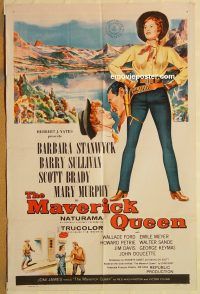 y726 MAVERICK QUEEN one-sheet movie poster '56 Barbara Stanwyck, Sullivan