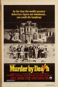 y773 MURDER BY DEATH one-sheet movie poster '76 Falk, Charles Addams art!