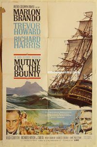 y778 MUTINY ON THE BOUNTY style B one-sheet movie poster '62 Brando