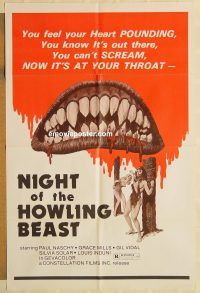 y803 NIGHT OF THE HOWLING BEAST one-sheet movie poster '77 Paul Naschy