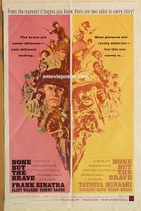 y808 NONE BUT THE BRAVE one-sheet movie poster '65 Frank Sinatra, WWII!