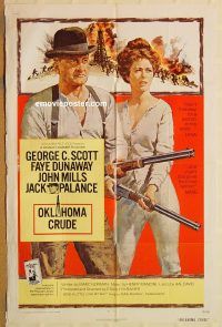 y822 OKLAHOMA CRUDE one-sheet movie poster '73 George C. Scott, Dunaway