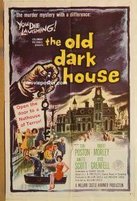 y826 OLD DARK HOUSE one-sheet movie poster '63 Hammer, William Castle