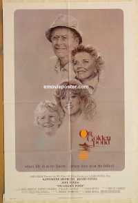 y829 ON GOLDEN POND one-sheet movie poster '81 Kate Hepburn, Henry Fonda