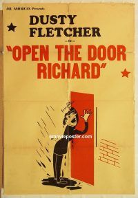 y838 OPEN THE DOOR RICHARD one-sheet movie poster '45 Dusty Fletcher