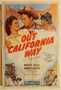 y841 OUT CALIFORNIA WAY one-sheet movie poster '46 Monty Hale, Booth