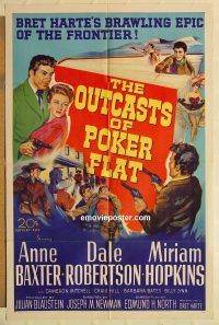 y843 OUTCASTS OF POKER FLAT one-sheet movie poster '52 Anne Baxter