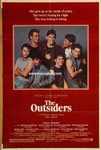 y846 OUTSIDERS one-sheet movie poster '82 Francis Ford Coppola, Matt Dillon
