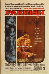 y857 PARRISH one-sheet movie poster '61 Troy Donahue, Claudette Colbert