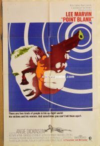 y877 POINT BLANK one-sheet movie poster '67 Lee Marvin, Angie Dickinson