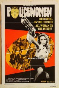 y879 POLICEWOMEN one-sheet movie poster '74 cold steel on the outside!