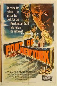 y881 PORT OF NEW YORK one-sheet movie poster '49 Scott Brady, film noir!