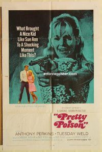 y884 PRETTY POISON style B one-sheet movie poster '68 Perkins, Tuesday Weld