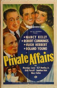 y890 PRIVATE AFFAIRS one-sheet movie poster '40 Nancy Kelly