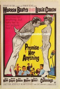y893 PROMISE HER ANYTHING one-sheet movie poster '66 Warren Beatty, Caron