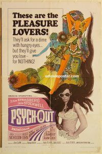 y894 PSYCH-OUT one-sheet movie poster '68 drugs, Jack Nicholson!