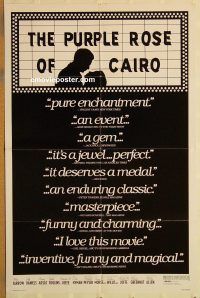 y898 PURPLE ROSE OF CAIRO one-sheet movie poster '85 Woody Allen, Farrow