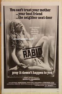 y904 RABID one-sheet movie poster '77 Chambers, Cronenberg