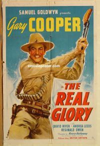 y918 REAL GLORY one-sheet movie poster '39 Gary Cooper, David Niven