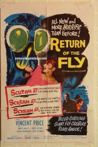 y929 RETURN OF THE FLY one-sheet movie poster '59 Vincent Price
