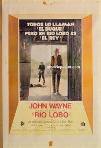 y944 RIO LOBO Spanish one-sheet movie poster '71 O'Neill, big John Wayne!