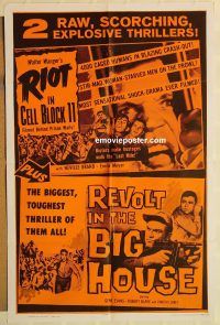 y945 RIOT IN CELL BLOCK 11/REVOLT IN THE BIG HOUSE one-sheet movie poster '65