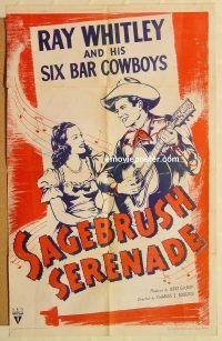 y958 SAGEBRUSH SERENADE one-sheet movie poster R46 Ray Whitley, musical!